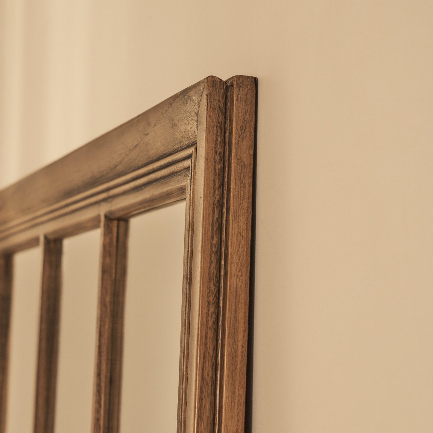 Miroir Fenêtre Sasha - Grand Format 180 x 100 cm en Bois Foncé Style Shabby Chic