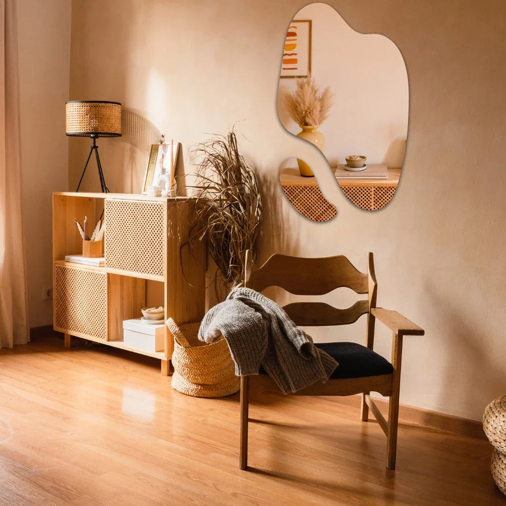 Zestaw 2 Abstraktnych Luster Organicznych – Futurystyczny i Elegancki Design Ścienny