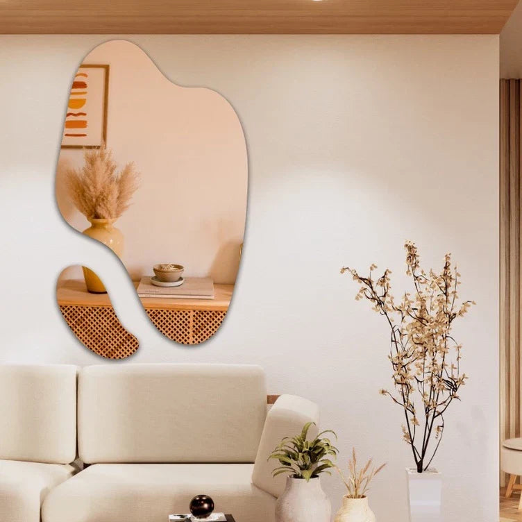 Zestaw 2 Abstraktnych Luster Organicznych – Futurystyczny i Elegancki Design Ścienny