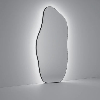 Duże organiczne lustro ścienne LED dotykowe - oświetlenie ciepłe/zimne, 115 x 60 cm