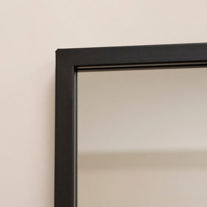 Duże Lustro Okno Industrialne Camden - Stal Czarny Mat - 179 x 119 cm