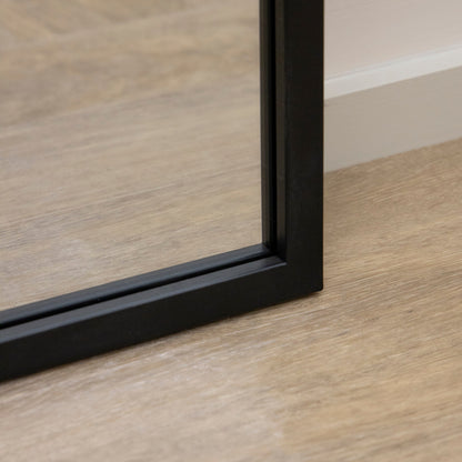 Duże Lustro Okno Industrialne Camden - Stal Czarny Mat - 179 x 119 cm