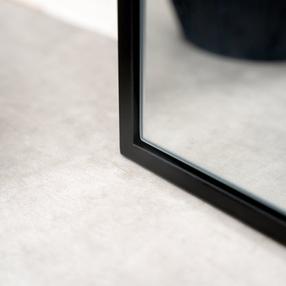 Miroir Arqué XXL Noir 180x110 cm - Design Minimaliste en Métal