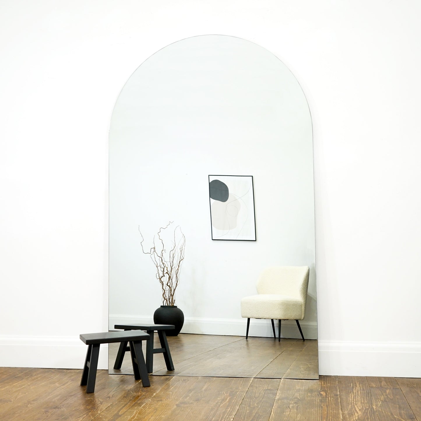 Miroir d'Arche Mural XXL Sans Cadre Edge - Style Minimaliste Haut de Gamme - 179 cm x 110 cm