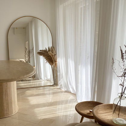 Duże Lustro Ścienne Arched Pełnej Długości – Złota Metalowa Rama Prestige (180 x 110 cm)