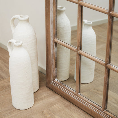 Miroir Fenêtre Plein-Pied Sasha en Chêne Style Shabby Chic (180 x 100 cm)