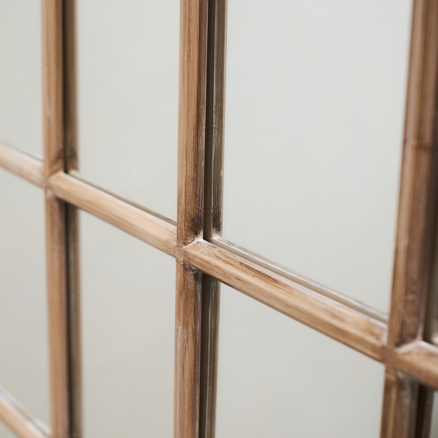 Miroir Fenêtre Plein-Pied Sasha en Chêne Style Shabby Chic (180 x 100 cm)