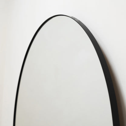 Miroir Mural Rond Theo en Métal Noir Mat - Design Industriel Minimaliste - 120 cm