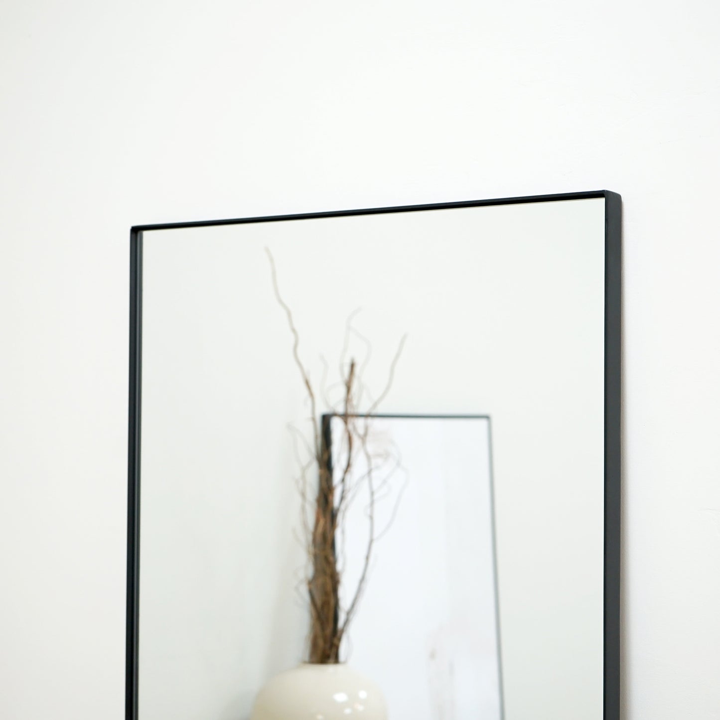 Lustro prostokątne Theo na całą długość - styl industrialny, czarny metal - 179 x 60 cm