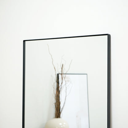 Lustro prostokątne Theo na całą długość - styl industrialny, czarny metal - 179 x 60 cm