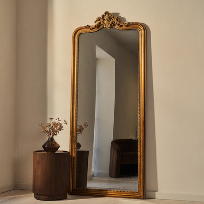 Miroir de Corps Entier Arqué Or Antique Style Baroque - 189 x 80 cm