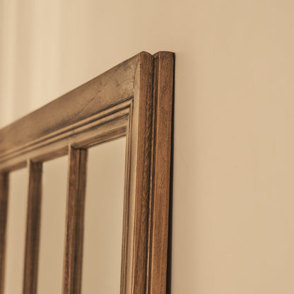 Miroir Fenêtre Sasha - Grand Format 180 x 100 cm en Bois Foncé Style Shabby Chic