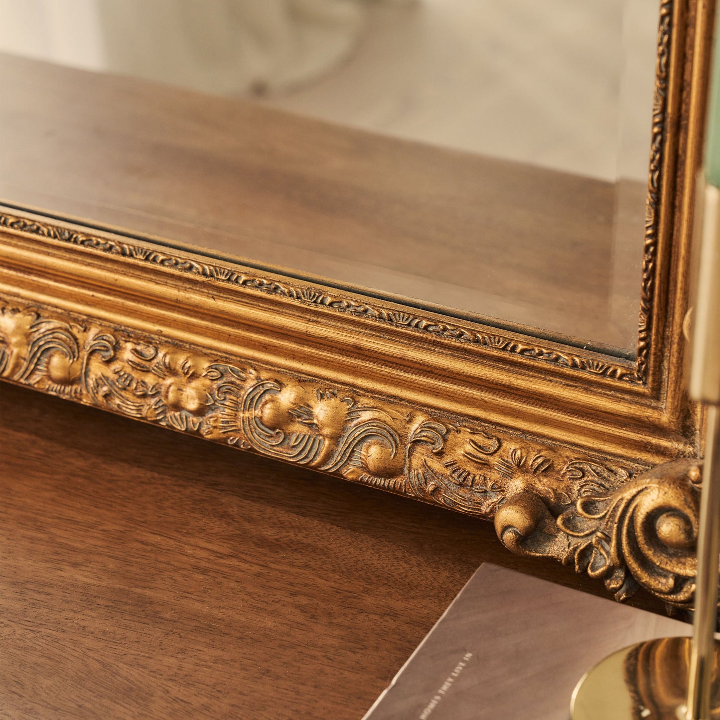 Miroir Mural Arqué Francesca - Style Baroque Royal Doré - 109 x 100 cm