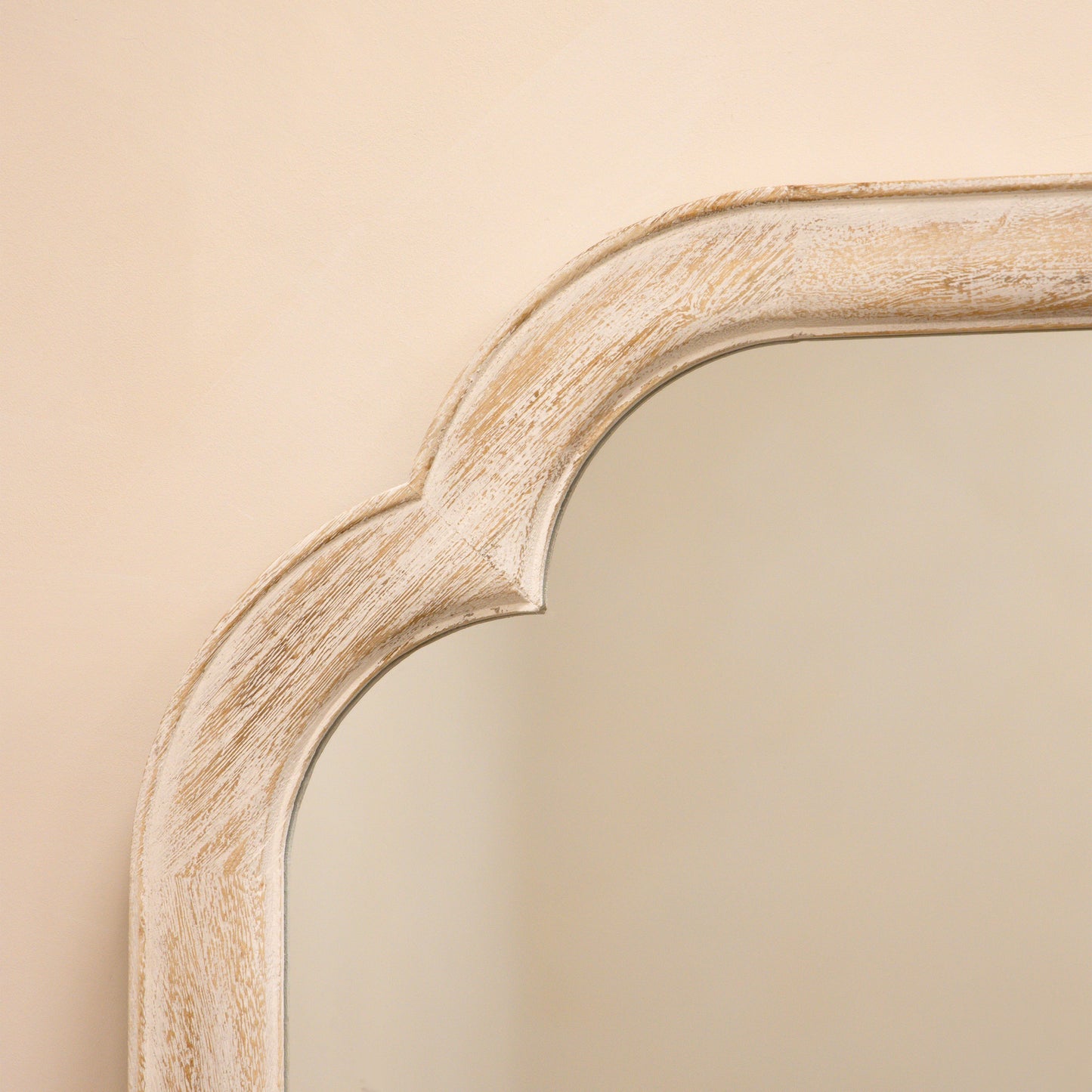 Miroir de Plain-Pied Arqué Elena en Bois Lavé Blanc - 170 x 75 cm